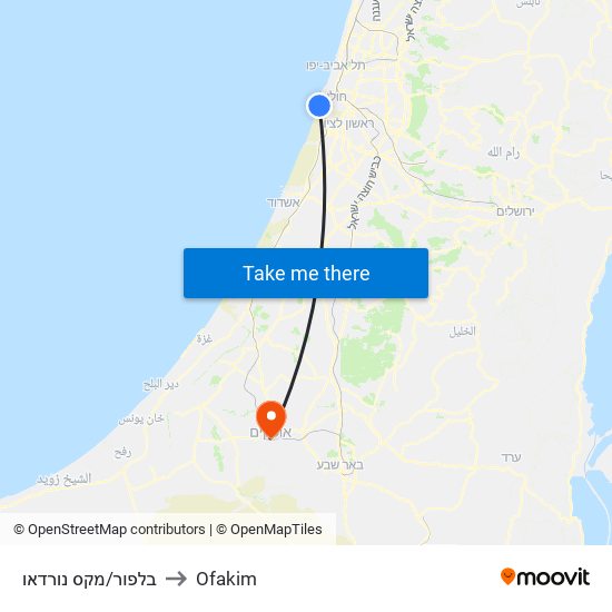 בלפור/מקס נורדאו to Ofakim map