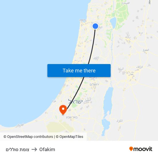 צומת סוללים to Ofakim map