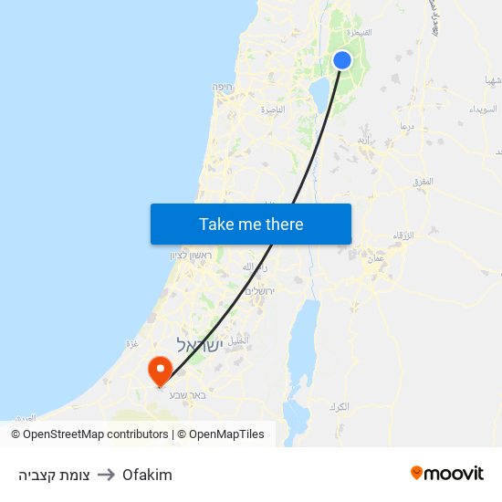 צומת קצביה to Ofakim map