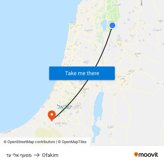 מסעף אלי עד to Ofakim map