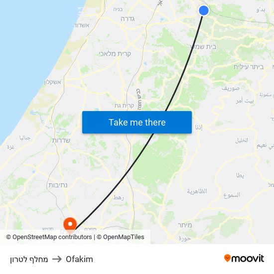 מחלף לטרון to Ofakim map