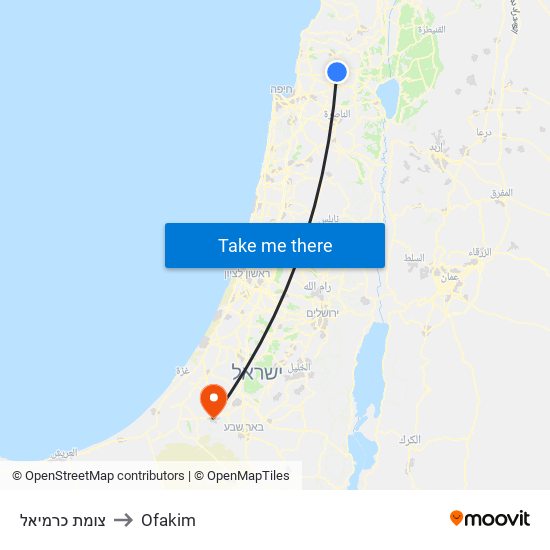 צומת כרמיאל to Ofakim map