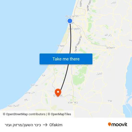 כיכר השעון/מרזוק ועזר to Ofakim map