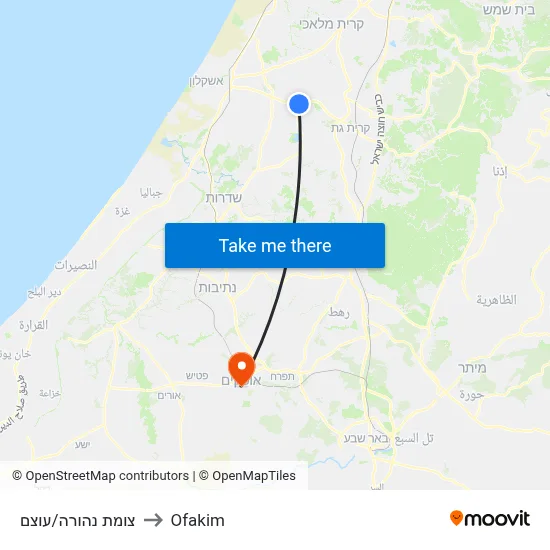 צומת נהורה/עוצם to Ofakim map