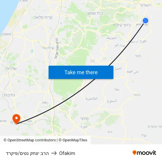 HaRav Yitzhak Nissim/Picard to Ofakim map
