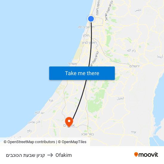 קניון שבעת הכוכבים to Ofakim map