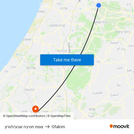 צומת חטיבה שבע/לטרון to Ofakim map