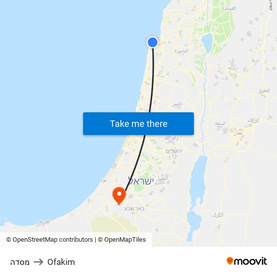 מסדה to Ofakim map