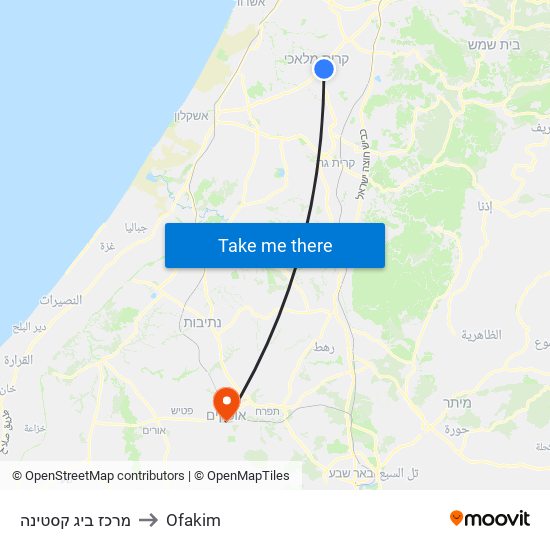 מרכז ביג קסטינה to Ofakim map