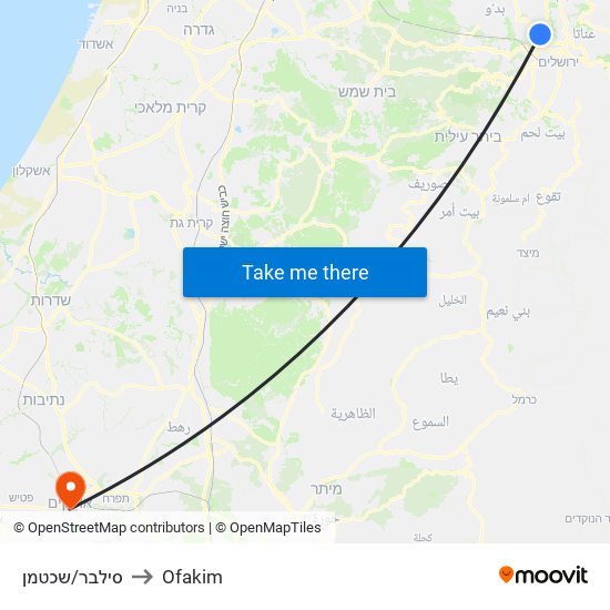 סילבר/שכטמן to Ofakim map