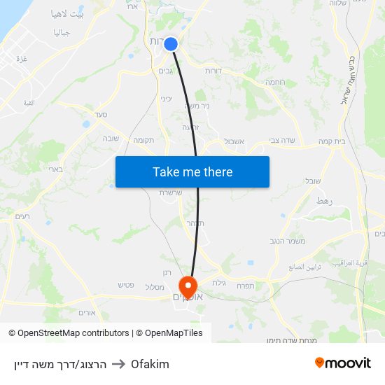 הרצוג/דרך משה דיין to Ofakim map