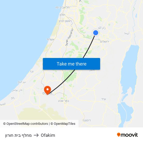 מחלף בית חורון to Ofakim map