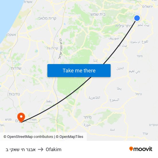 אבנר חי שאקי ב to Ofakim map