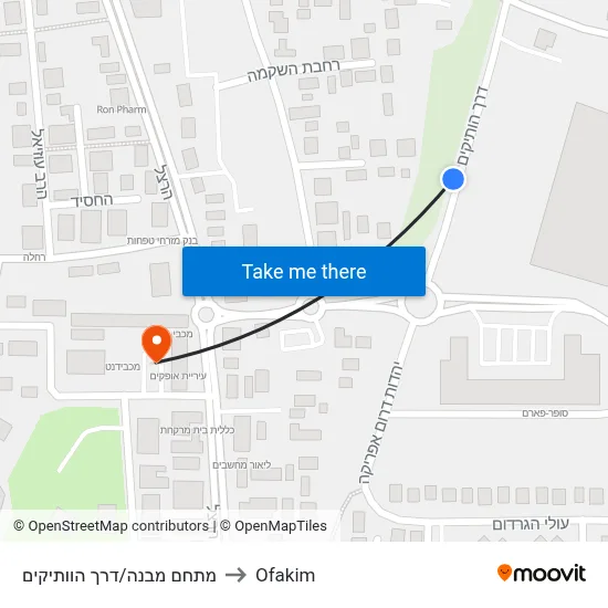Complex Building/Veterans Way to Ofakim map