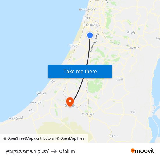 השוק העירוני/לבקוביץ' to Ofakim map