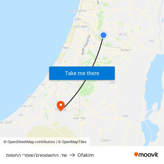 שד. החשמונאים/שומרי החומות to Ofakim map