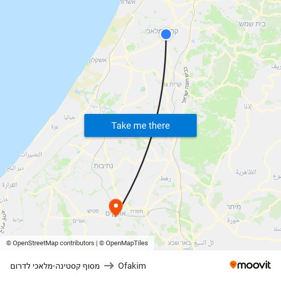 מסוף קסטינה-מלאכי לדרום to Ofakim map