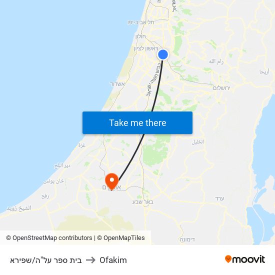 בית ספר על''ה/שפירא to Ofakim map