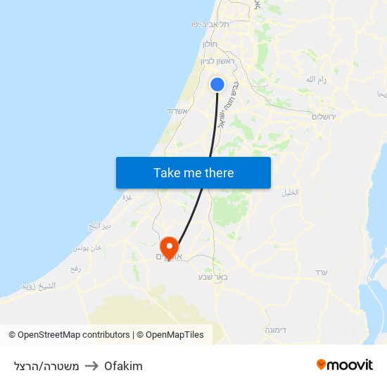 משטרה/הרצל to Ofakim map