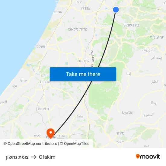 צומת נחשון to Ofakim map
