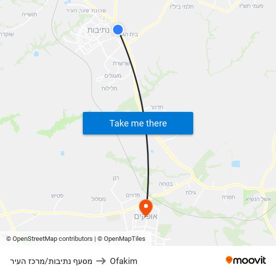 מסעף נתיבות/מרכז העיר to Ofakim map