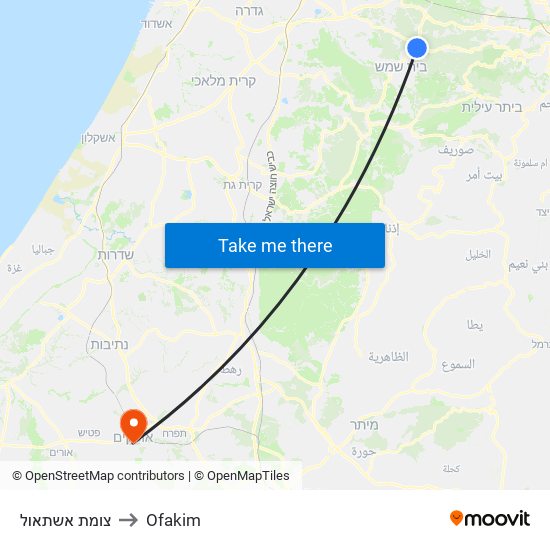 צומת אשתאול to Ofakim map