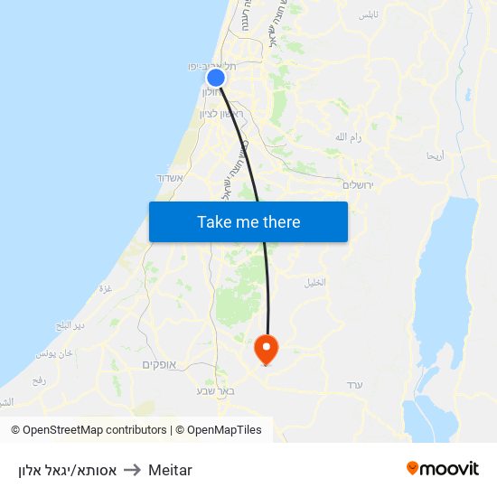 אסותא/יגאל אלון to Meitar map
