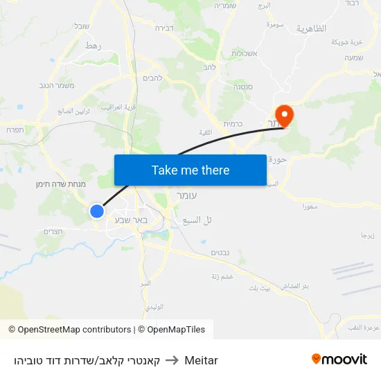 קאנטרי קלאב/שדרות דוד טוביהו to Meitar map