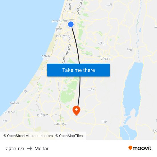בית רבקה to Meitar map