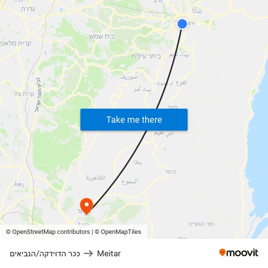 ככר הדוידקה/הנביאים to Meitar map