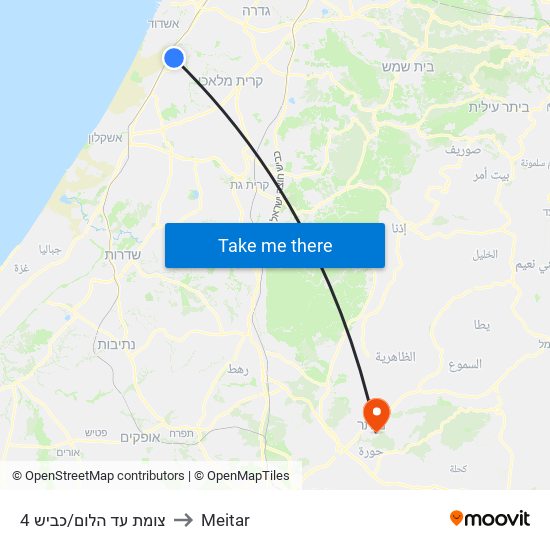 צומת עד הלום/כביש 4 to Meitar map