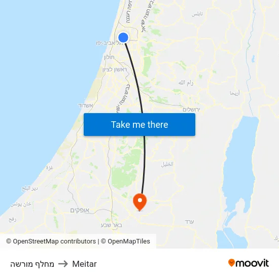 מחלף מורשה to Meitar map
