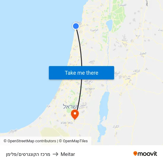 מרכז הקונגרסים/פלימן to Meitar map