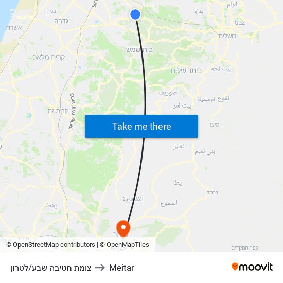 צומת חטיבה שבע/לטרון to Meitar map