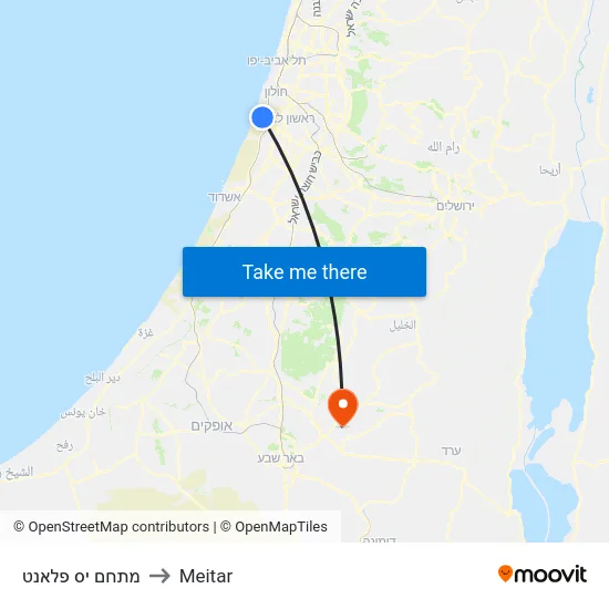 מתחם יס פלאנט to Meitar map