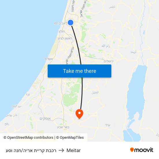 רכבת קריית אריה/חנה וסע to Meitar map