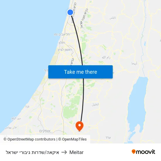 איקאה/שדרות גיבורי ישראל to Meitar map