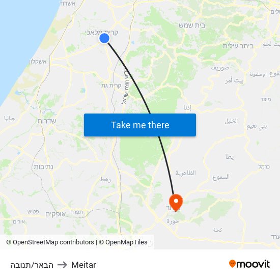 הבאר/תנובה to Meitar map