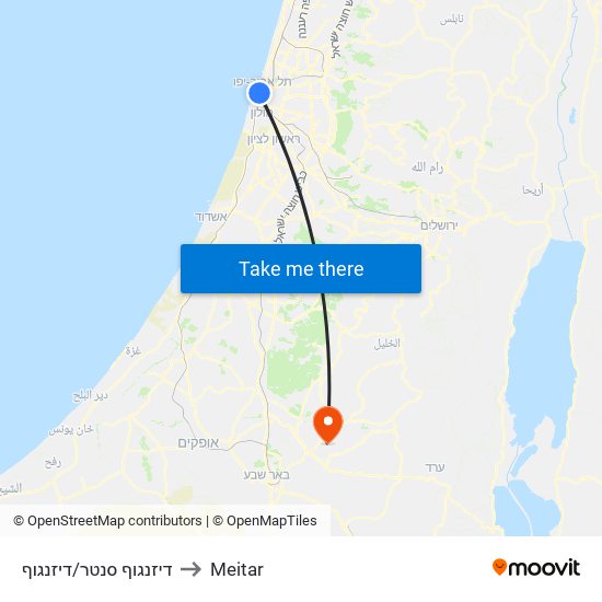 דיזנגוף סנטר/דיזנגוף to Meitar map