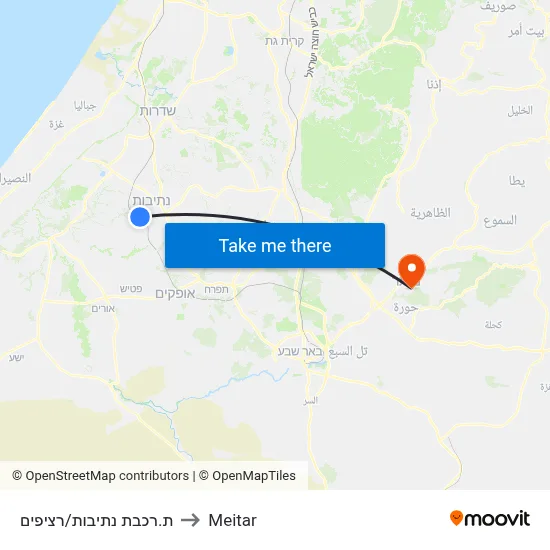 ת.רכבת נתיבות/רציפים to Meitar map