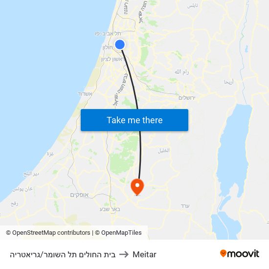 בית החולים תל השומר/גריאטריה to Meitar map