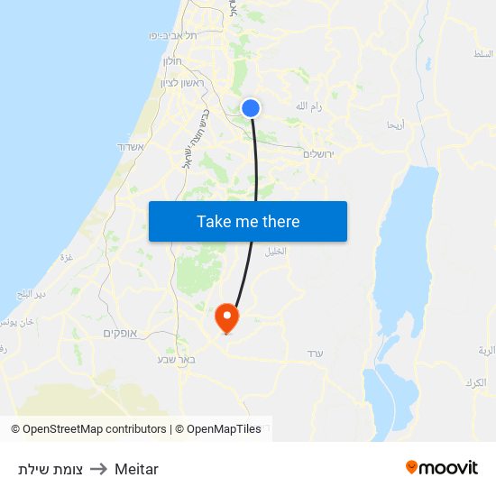 צומת שילת to Meitar map