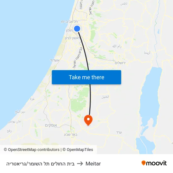 בית החולים תל השומר/גריאטריה to Meitar map
