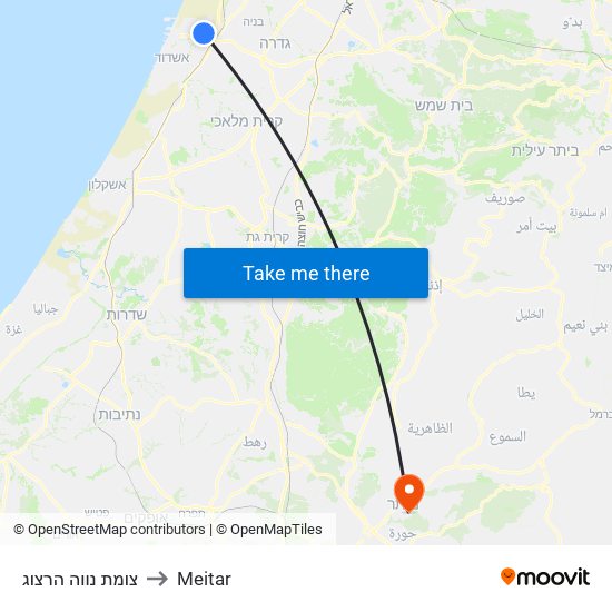 צומת נווה הרצוג to Meitar map