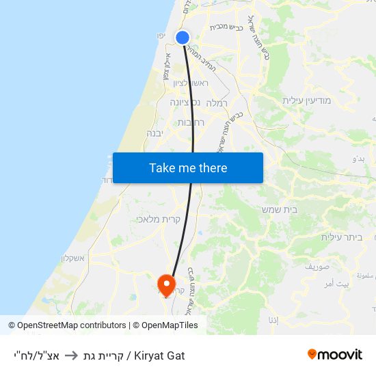 אצ''ל/לח''י to קריית גת / Kiryat Gat map