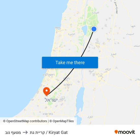 מסעף נוב to קריית גת / Kiryat Gat map