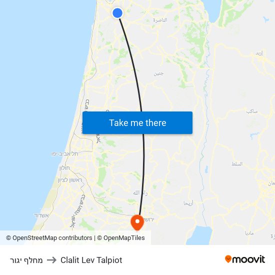 מחלף יגור to Clalit Lev Talpiot map