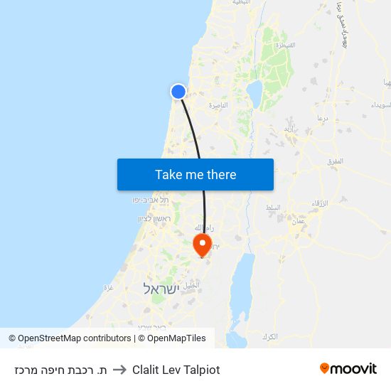 ת. רכבת חיפה מרכז to Clalit Lev Talpiot map