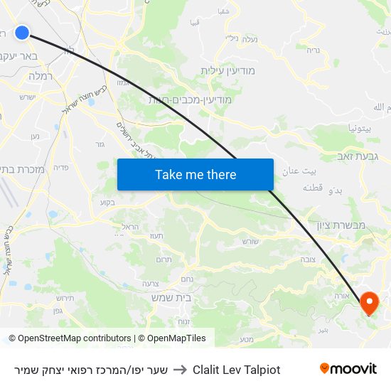 צומת צריפין לדרום to Clalit Lev Talpiot map