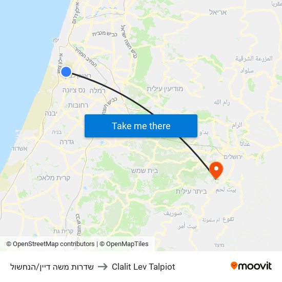 שדרות משה דיין/הנחשול to Clalit Lev Talpiot map